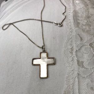 Fine Jewelry Sterling Silver Cross Pendant Necklace Glossy Mirror-Like Shine